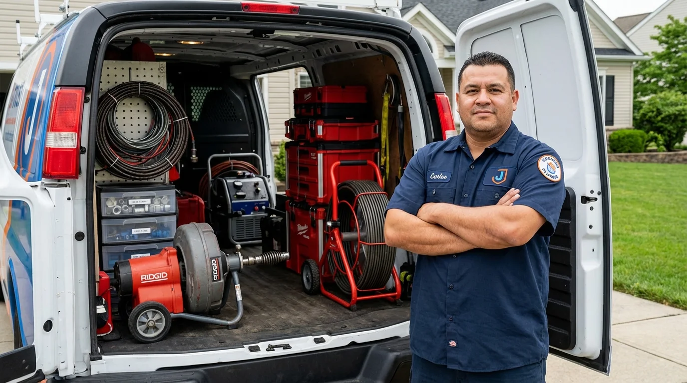 Professional drain cleaning equipment and Johns Plumbing LLC plumber in Rexburg